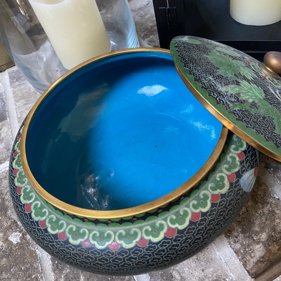 CLOISONNÉ Bowl with Lid - Picture 6 of 10